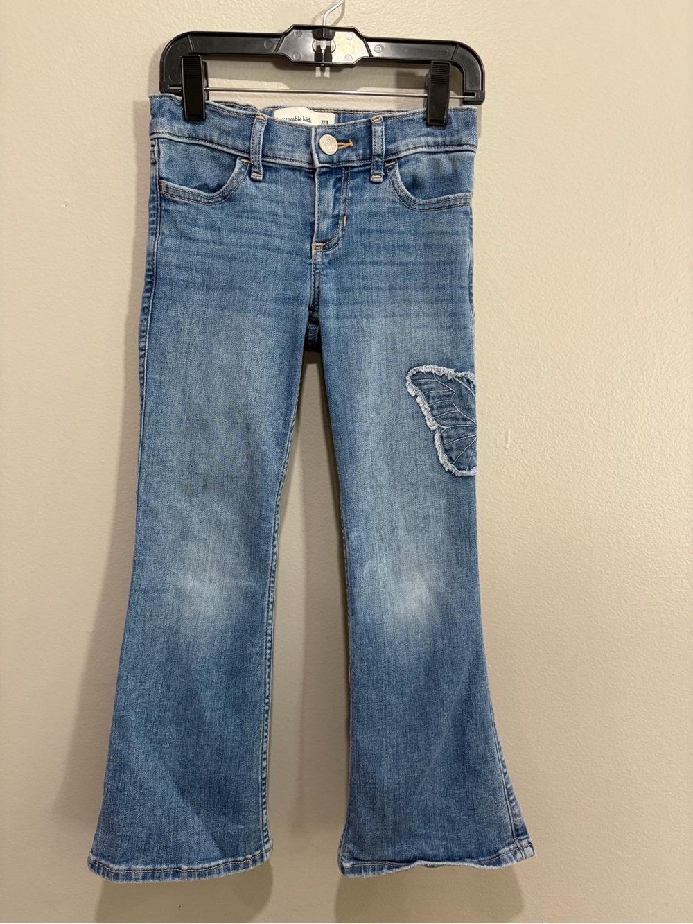 abercrombie kids Light Blue Flare Jeans with Butterfly Patch